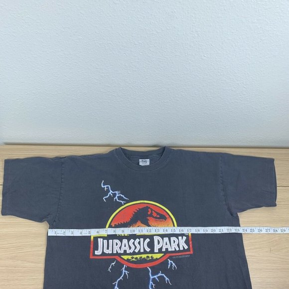 Rare Vintage Jurassic Park lightning T-shirt 1992 Size Adult XL Kanye AOP TAG - Picture 11 of 12